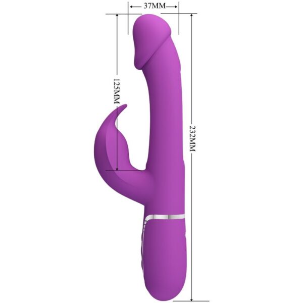 PRETTY LOVE - KAMPAS VIBRADOR RABBIT MULTIFUNCIÓN 3 EN 1 MORADO - Imagen 5