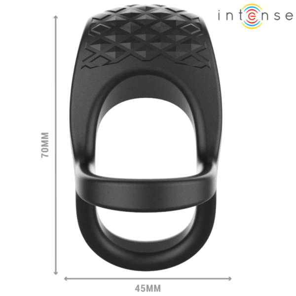INTENSE - ALEX ANILLO DOBLE VIBRADOR PENE 10 VIBRACIONES NEGRO - Imagen 5