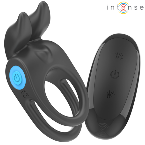 INTENSE - SAM ANILLO DOBLE VIBRADOR PENE 10 VIBRACIONES NEGRO - Imagen 2