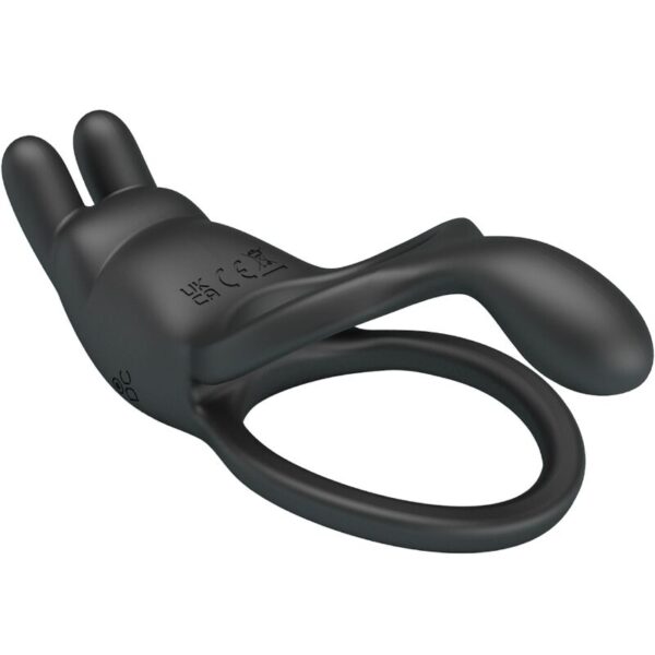 PRETTY LOVE - SETH DOBLE ANILLO VIBRADOR RABBIT 7 VIBRACIONES NEGRO - Imagen 4