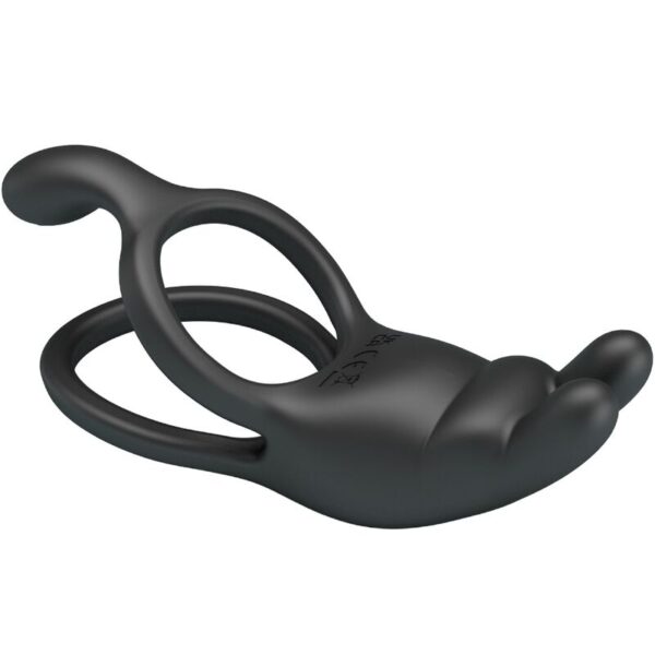 PRETTY LOVE - SETH DOBLE ANILLO VIBRADOR RABBIT 7 VIBRACIONES NEGRO - Imagen 5