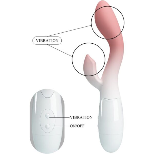 PRETTY LOVE - BRIGHTY VIBRADOR PUNTO G + ESTIMULADOR CLÍTORIS 30 VIBRACIONES ROSA - Imagen 3