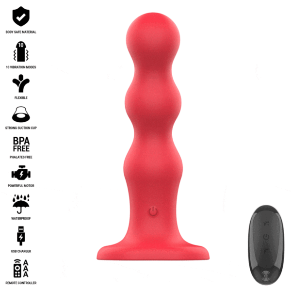 INTENSE - CODY VIBRADOR CON VENTOSA ROJO CONTROL REMOTO
