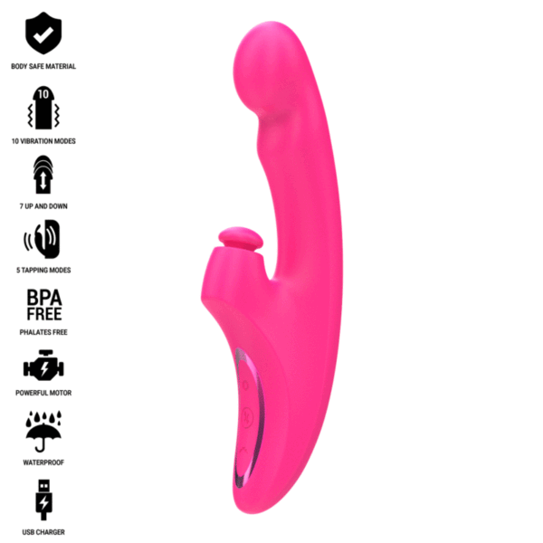 INTENSE - EMI VIBRADOR 13,5 CM MULTIFUNCIÓN 3 EN 1 10 VIBRACIONES ROSA