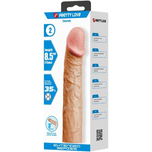 PRETTY LOVE - DEREK FUNDA PENE CON EXTENSIÓN DE 7.6 CM NATURAL - Imagen 5