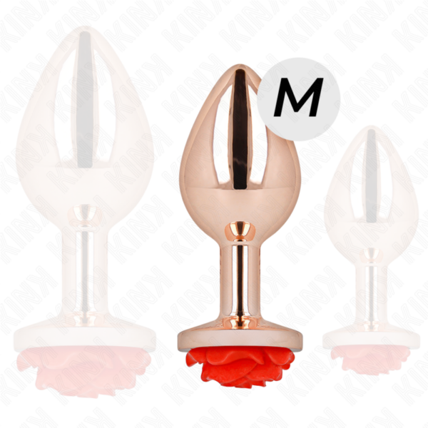 KINK - PLUG ANAL ORO ROSADO ROSA ROJA M - Imagen 2