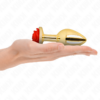 KINK - PLUG ANAL DORADO ROSA ROJA TALLA L - Imagen 3