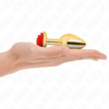 KINK - PLUG ANAL DORADO ROSA ROJA TALLA M - Imagen 3