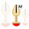KINK - PLUG ANAL DORADO ROSA ROJA TALLA M - Imagen 2