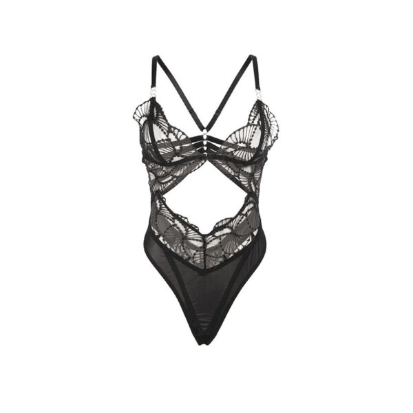 SUBBLIME - 955212 BODY TRANSPARENTE CON ENCAJE HUECO NEGRO S/M - Imagen 5