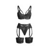 SUBBLIME - 955236 SET SUJETADOR CON LIGUERO BONDAGE NEGRO S/M - Imagen 5