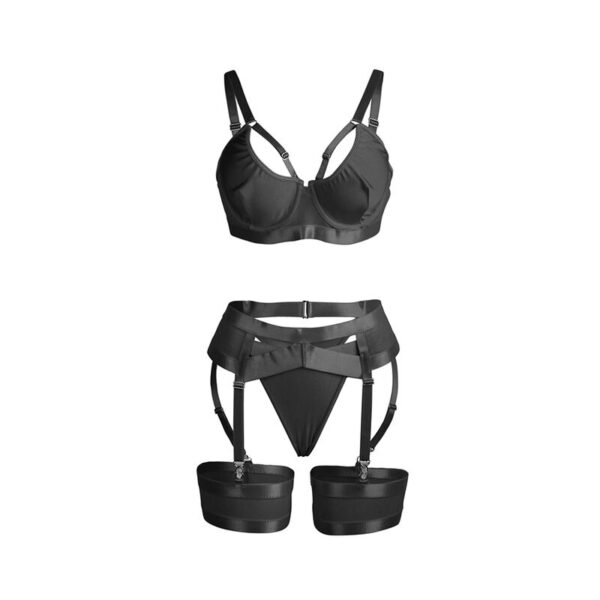 SUBBLIME - 955243 SET SUJETADOR CON LIGUERO BONDAGE NEGRO L/XL - Imagen 4