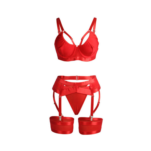 SUBBLIME - 955250 SET SUJETADOR CON LIGUERO BONDAGE ROJO S/M - Imagen 5