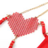 SUBBLIME - 955526 CONJUNTO SUJETADOR CON CADENAS Y CORAZÓN DE MALLA ROJO L/XL - Imagen 5