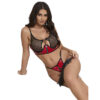 SUBBLIME - 955533 CONJUNTO SUJETADOR CON CREMALLERA DE MALLA DE CHAROL ROJO S/M - Imagen 3
