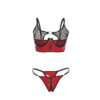 SUBBLIME - 955533 CONJUNTO SUJETADOR CON CREMALLERA DE MALLA DE CHAROL ROJO S/M - Imagen 4