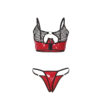 SUBBLIME - 955533 CONJUNTO SUJETADOR CON CREMALLERA DE MALLA DE CHAROL ROJO S/M - Imagen 5