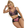 SUBBLIME - 955588 CONJUNTO SUJETADOR CON CREMALLERA DE MALLA DE CHAROL ROSA L/XL - Imagen 3