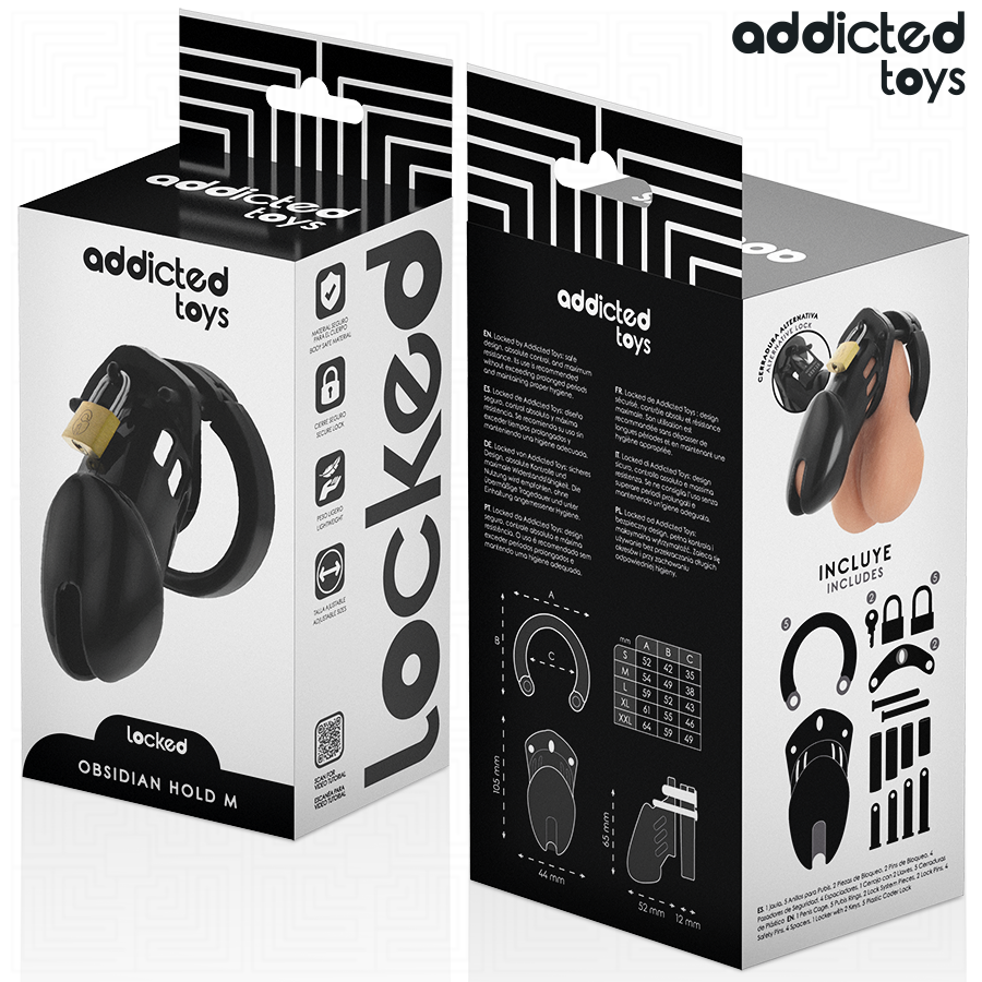 ADDICTED TOYS LOCKED - OBSIDIAN HOLD JAULA PARA PENE TALLA M - Imagen 6