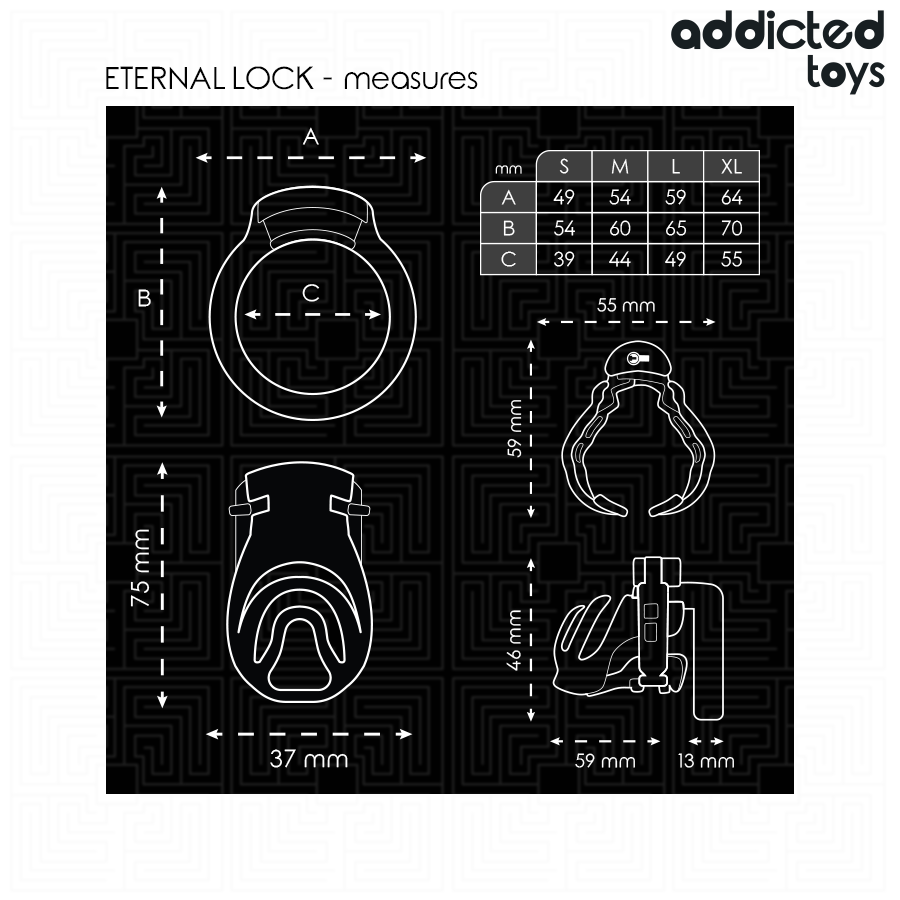 ADDICTED TOYS LOCKED - ETERNAL LOCK JAULA PARA PENE 9 CM - Imagen 5