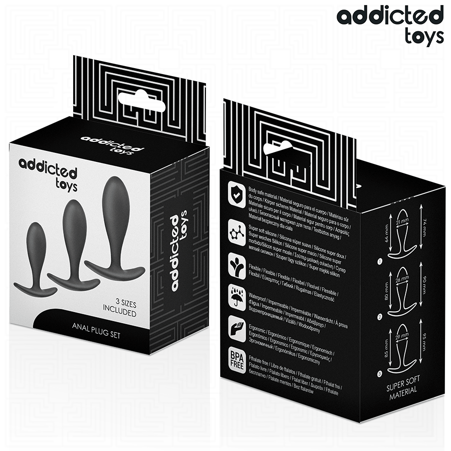 ADDICTED TOYS - SET DE 3 PLUG ANAL SILICONA MODELO 2 - Imagen 7