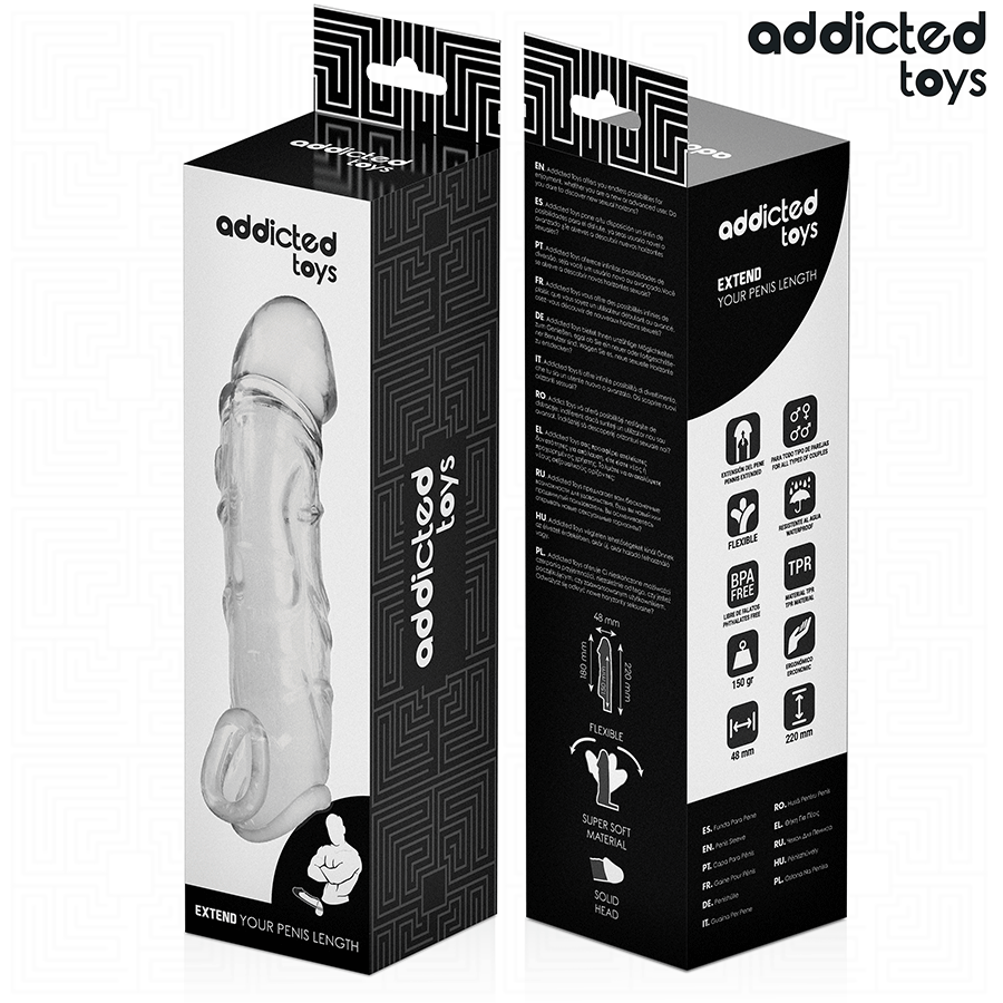 ADDICTED TOYS - EXTENSOR PARA EL PENE TRANSPARENTE 27 CM - Imagen 7
