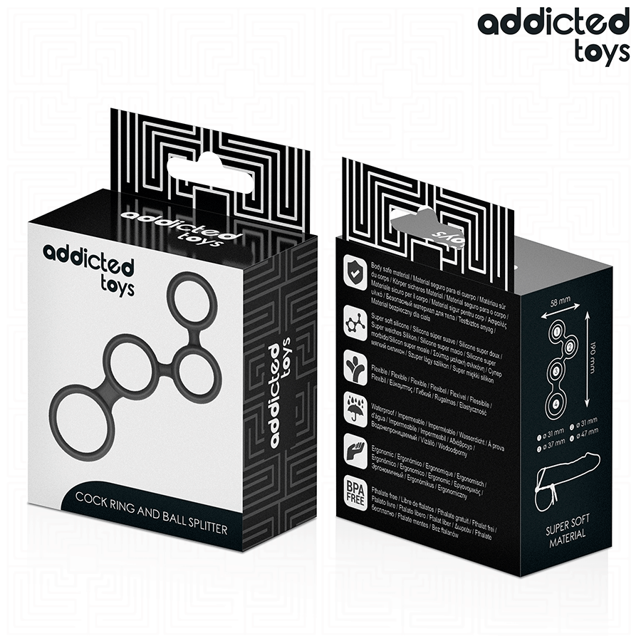 ADDICTED TOYS - ANILLO PARA EL PENE CON DIVISORES PARA TESTÍCULOS - Imagen 7