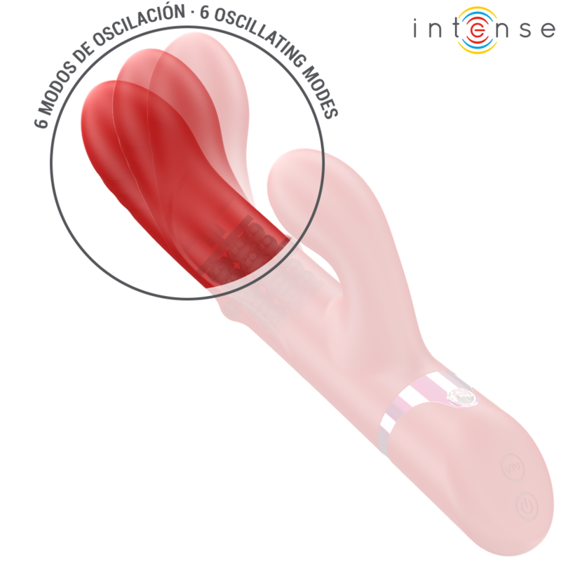 INTENSE - LELE VIBRADOR MULTIFUNCIÓN ROTATORIO OSCILACIÓN ESTIMULACIÓN ROJO - Imagen 4