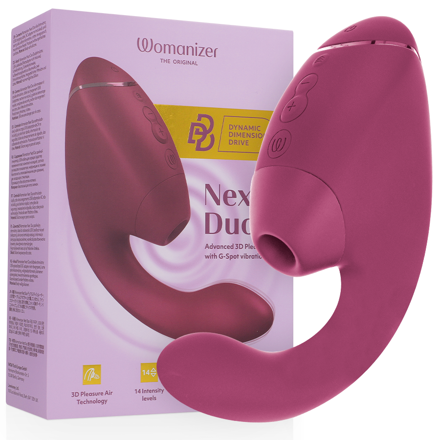 WOMANIZER – DUO NEXT ESTIMULADOR VIBRADOR DUAL CLÍTORIS  PUNTOG ROSA