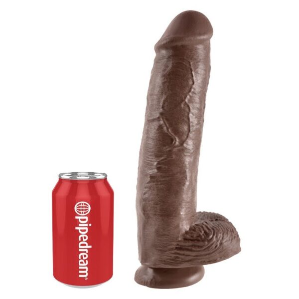 KING COCK - 11 PENE REALÍSTICO MARRÓN 28 CM - Imagen 4