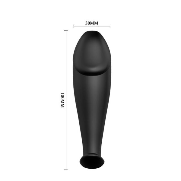 PRETTY LOVE - PLUG ANAL SILICONA FORMA PENE Y 12 MODOS VIBRACIÓN NEGRO - Imagen 4