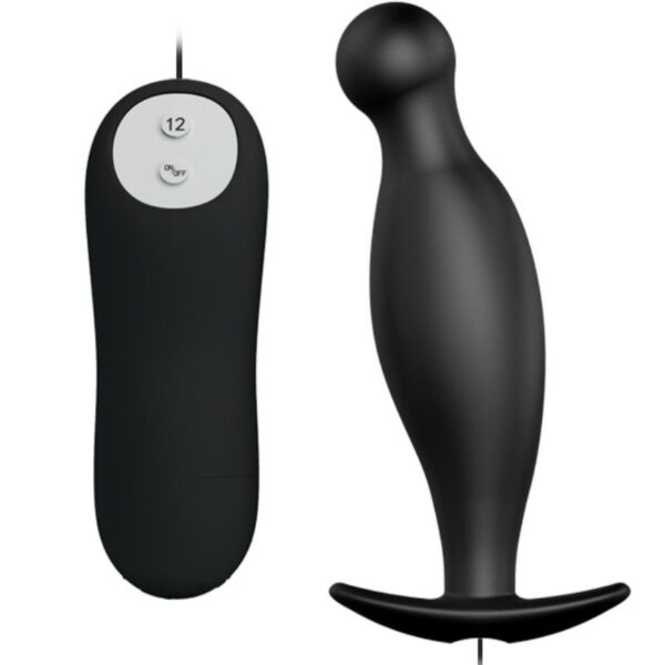 PRETTY LOVE - PLUG ANAL SILICONA 12 MODOS VIBRACIÓN NEGRO