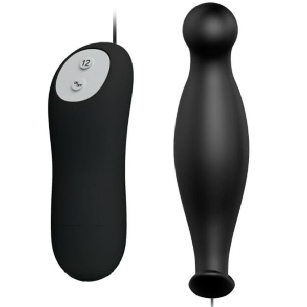 PRETTY LOVE - PLUG ANAL SILICONA 12 MODOS VIBRACIÓN NEGRO - Imagen 2