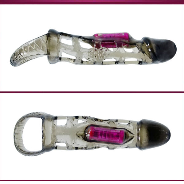 BAILE - FUNDA EXTENSORA PENE CON VIBRACIÓN Y STRAP 13.5 CM - Imagen 3