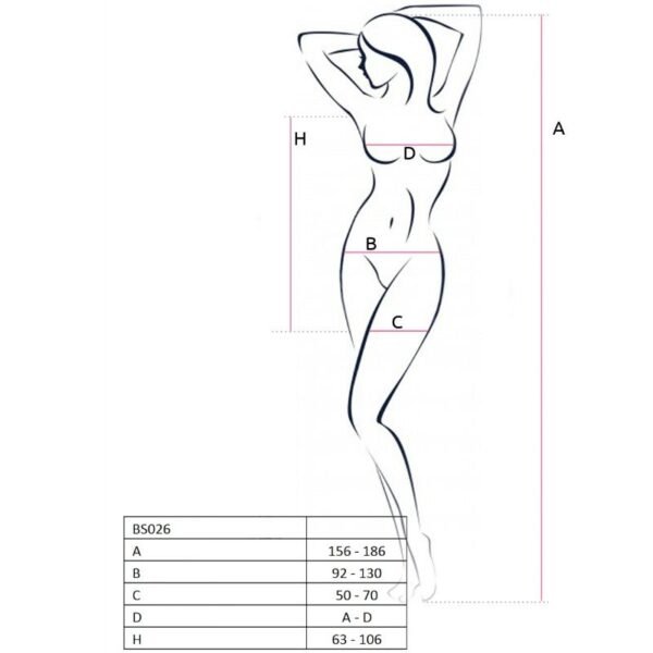 PASSION - WOMAN BS026 BODYSTOCKING ESTILO VESTIDO NEGRO TALLA ÚNICA - Imagen 3
