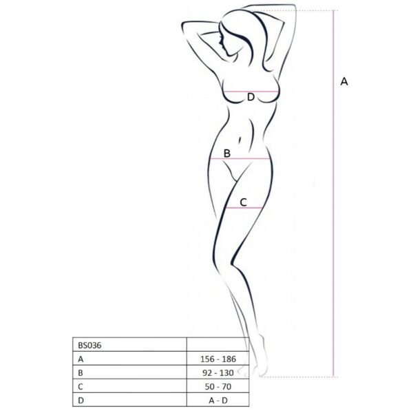 PASSION - WOMAN BS036 BODYSTOCKING BLANCO TALLA ÚNICA - Imagen 2