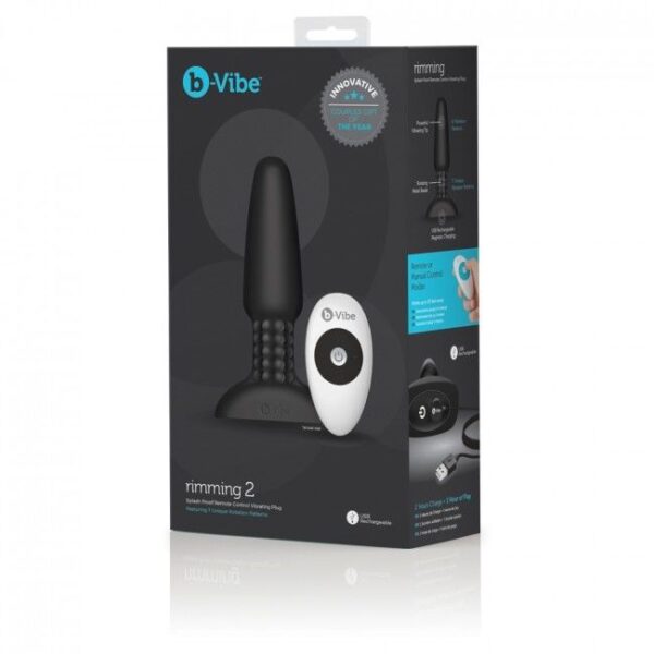 B-VIBE - RIMMING CONTROL REMOTO ANAL PLUG 2 NEGRO - Imagen 5