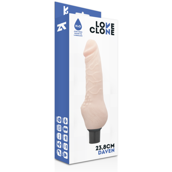 LOVECLONE - DAVEN VIBRADOR REALÍSTICO SELF LUBRICATION 23.8 CM -O- 3.8 CM - Imagen 5
