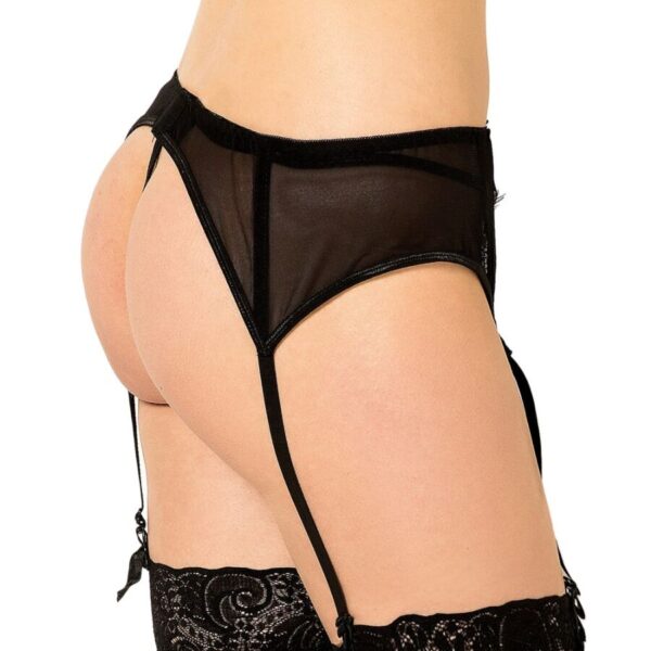 QUEEN LINGERIE - TANGA CON LIGUERO DE ENCAJES ROJO S/M - Imagen 3