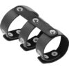 DARKNESS - ANILLO DOBLE PENE Y TESTÍCULOS AJUSTABLE LEATHER - Imagen 2