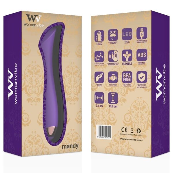 WOMANVIBE - MANDY VIBRADOR RECARGABLE SILICONA PUNTO "K" - Imagen 5
