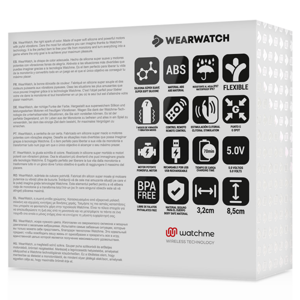 WEARWATCH - VIBRADOR DUAL TECHNOLOGY WATCHME FUCSIA /AZABACHE - Imagen 5